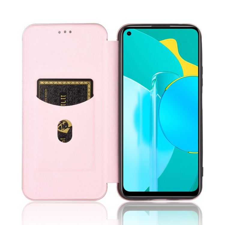 For Huawei Honor View30 Carbon Fiber Texture Horizontal Flip TPU + PC + PU Leather Case with Card Slot