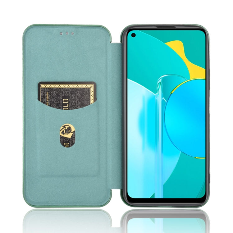 For Huawei Honor View30 Carbon Fiber Texture Horizontal Flip TPU + PC + PU Leather Case with Card Slot