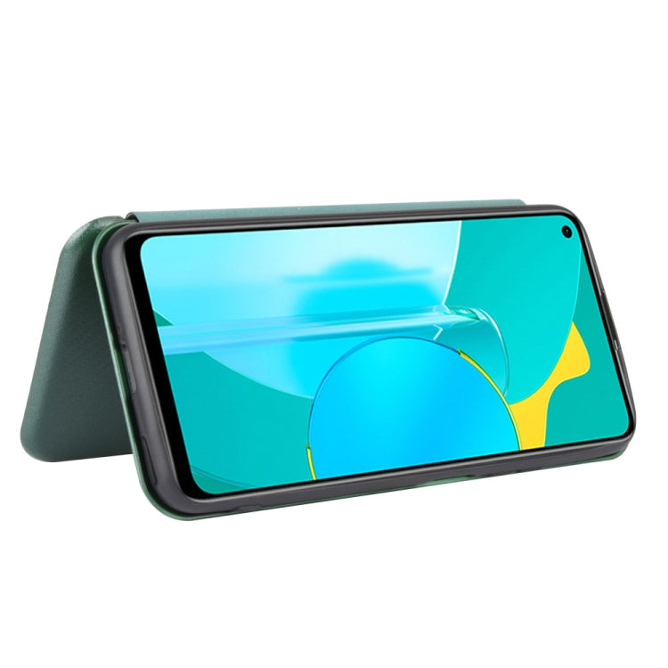 For Huawei Honor View30 Carbon Fiber Texture Horizontal Flip TPU + PC + PU Leather Case with Card Slot