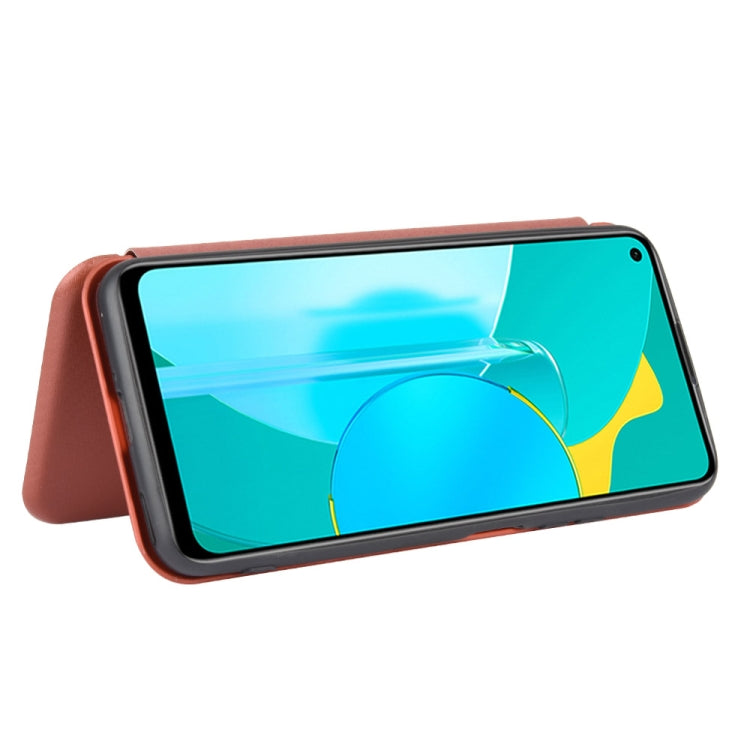 For Huawei Honor View30 Carbon Fiber Texture Horizontal Flip TPU + PC + PU Leather Case with Card Slot