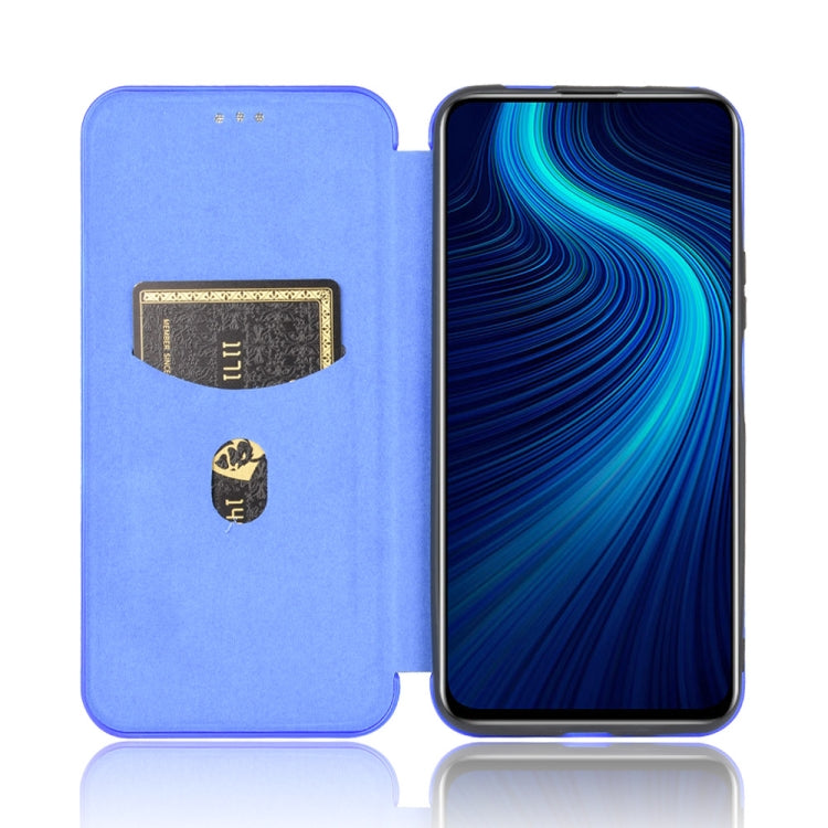 For Huawei Honor X10 5G Carbon Fiber Texture Horizontal Flip TPU + PC + PU Leather Case with Card Slot