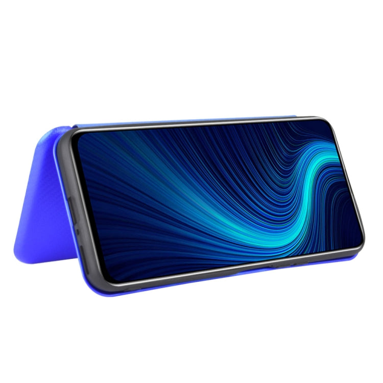 For Huawei Honor X10 5G Carbon Fiber Texture Horizontal Flip TPU + PC + PU Leather Case with Card Slot