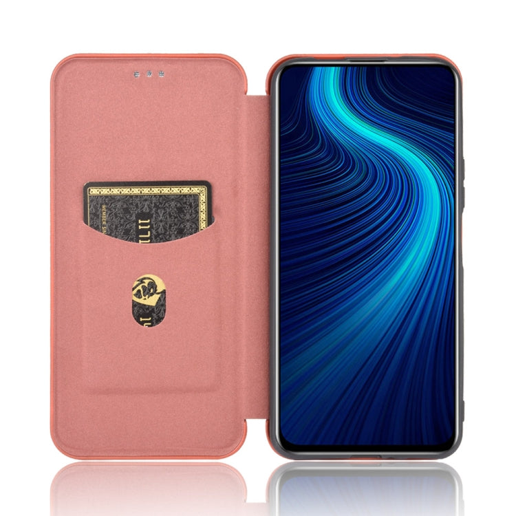 For Huawei Honor X10 5G Carbon Fiber Texture Horizontal Flip TPU + PC + PU Leather Case with Card Slot