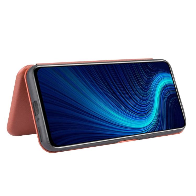 For Huawei Honor X10 5G Carbon Fiber Texture Horizontal Flip TPU + PC + PU Leather Case with Card Slot