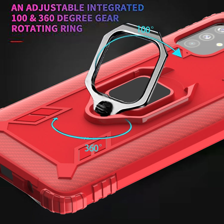 For OPPO A52 / A72 / A92 Carbon Fiber Protective Case with 360 Degree Rotating Ring Holder