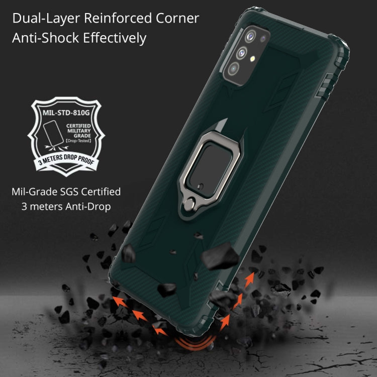 For OPPO A52 / A72 / A92 Carbon Fiber Protective Case with 360 Degree Rotating Ring Holder