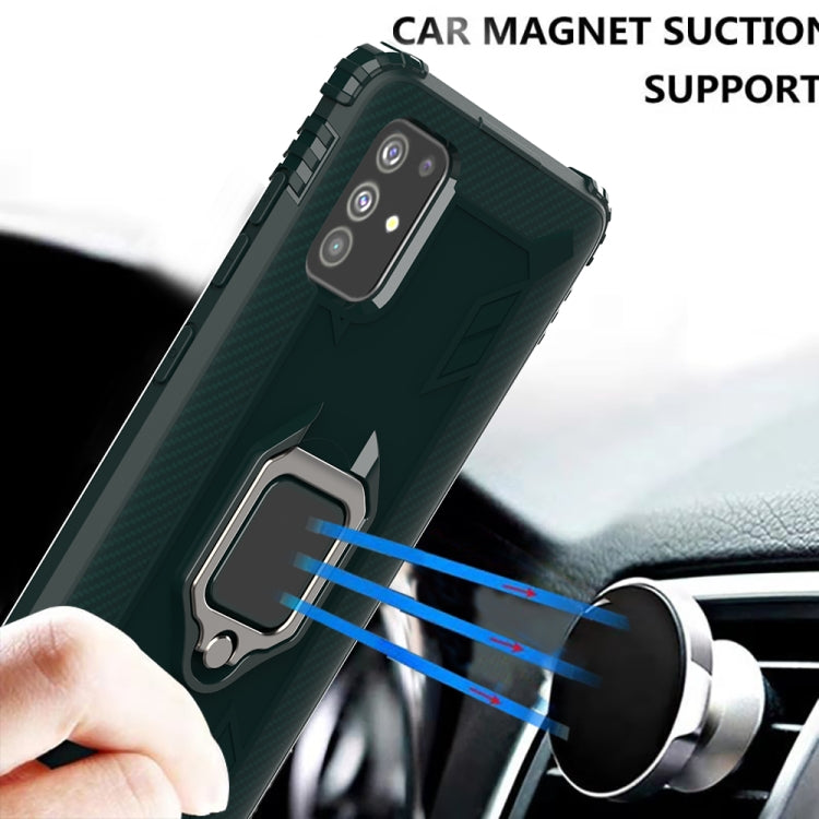 For OPPO A52 / A72 / A92 Carbon Fiber Protective Case with 360 Degree Rotating Ring Holder