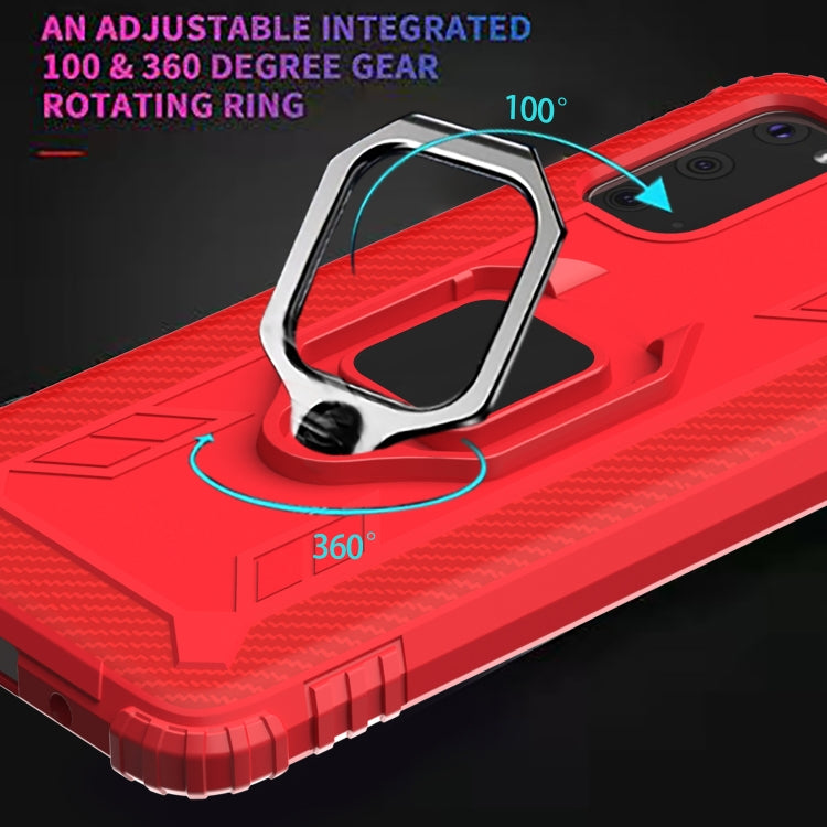 For Vivo iQOO 3 5G Carbon Fiber Protective Case with 360 Degree Rotating Ring Holder