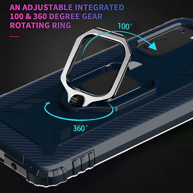 For Vivo iQOO 3 5G Carbon Fiber Protective Case with 360 Degree Rotating Ring Holder