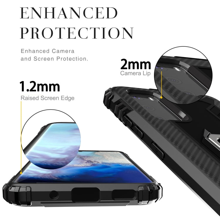 For Vivo iQOO 3 5G Carbon Fiber Protective Case with 360 Degree Rotating Ring Holder