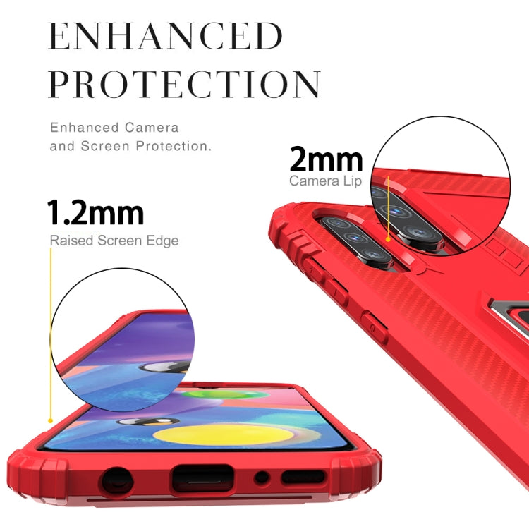 For Wiko View 4 / View 4 Lite Carbon Fiber Protective Case with 360 Degree Rotating Ring Holder