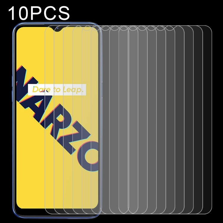 For OPPO Realme Narzo 10A 10 PCS 0.26mm 9H 2.5D Tempered Glass Film