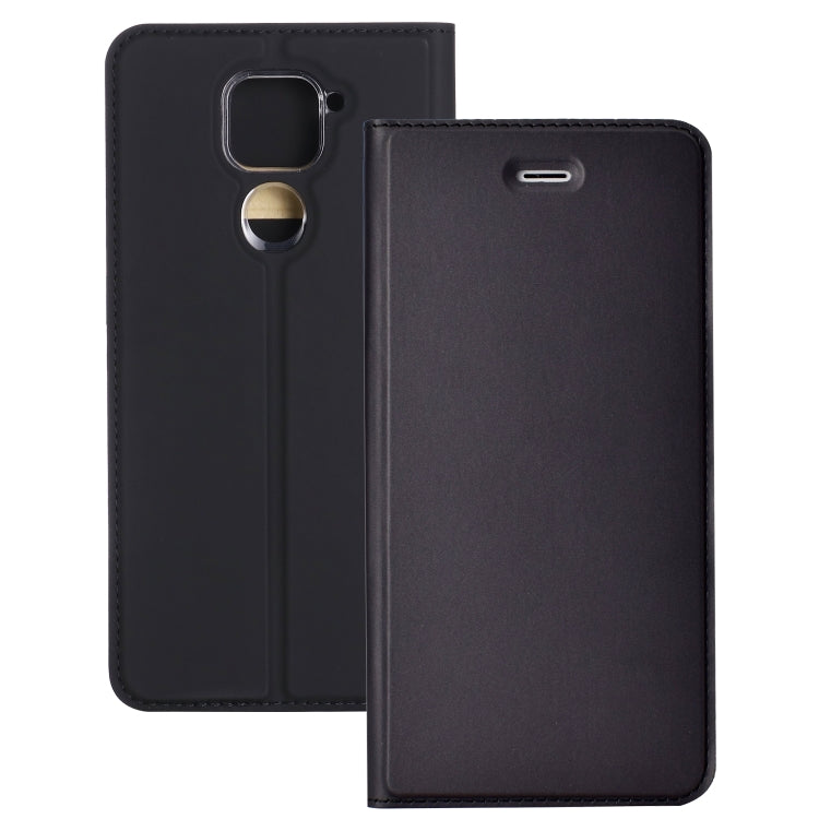 For Xiaomi Redmi Note 9 Ultra-thin Plain Magnetic TPU + PU Leather Case with Holder & Card Slot