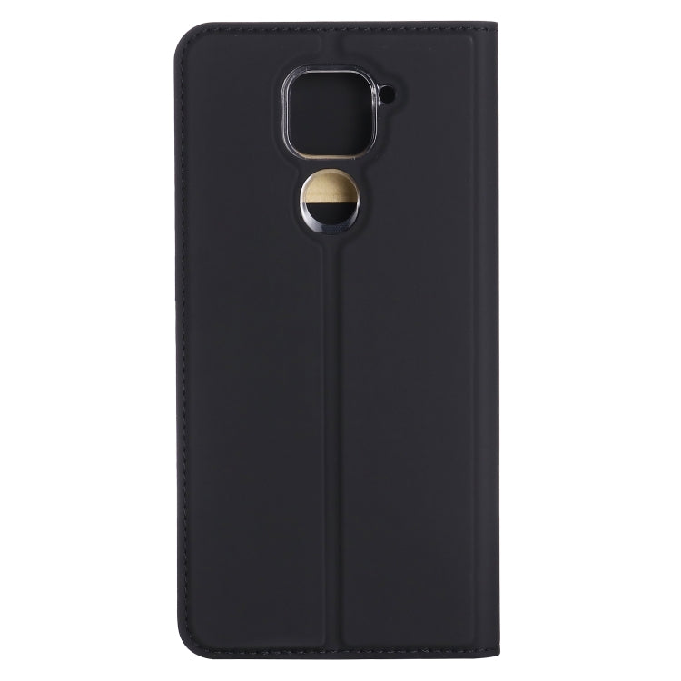 For Xiaomi Redmi Note 9 Ultra-thin Plain Magnetic TPU + PU Leather Case with Holder & Card Slot