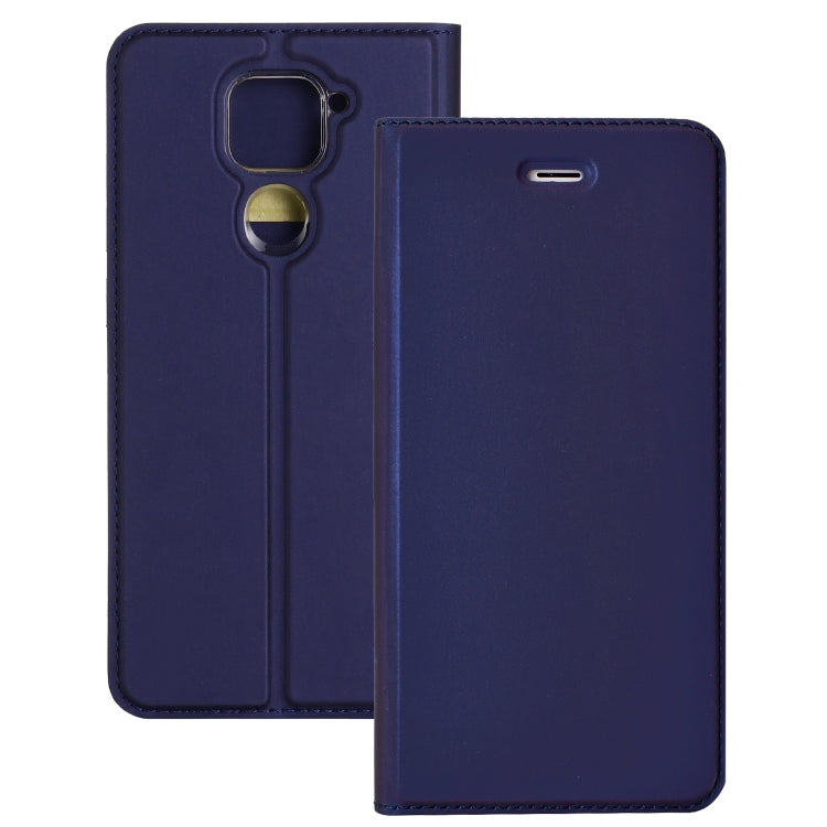 For Xiaomi Redmi Note 9 Ultra-thin Plain Magnetic TPU + PU Leather Case with Holder & Card Slot