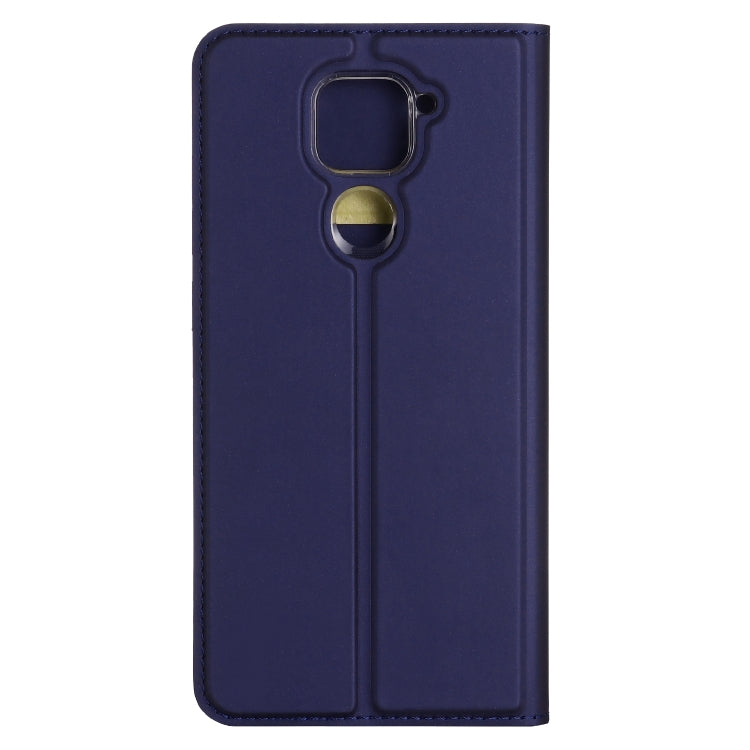 For Xiaomi Redmi Note 9 Ultra-thin Plain Magnetic TPU + PU Leather Case with Holder & Card Slot