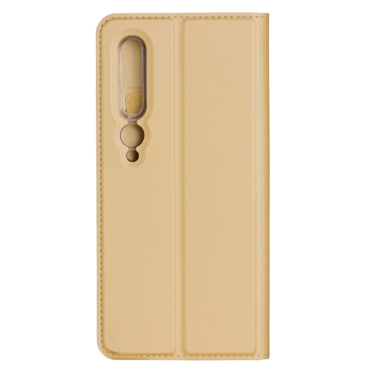 For Xiaomi Mi 10 5G Ultra-thin Plain Magnetic TPU + PU Leather Case with Holder & Card Slot