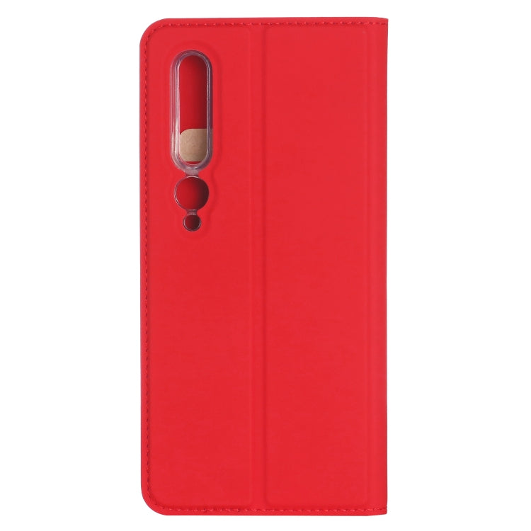 For Xiaomi Mi 10 5G Ultra-thin Plain Magnetic TPU + PU Leather Case with Holder & Card Slot