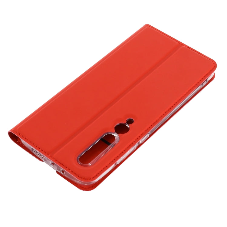For Xiaomi Mi 10 5G Ultra-thin Plain Magnetic TPU + PU Leather Case with Holder & Card Slot