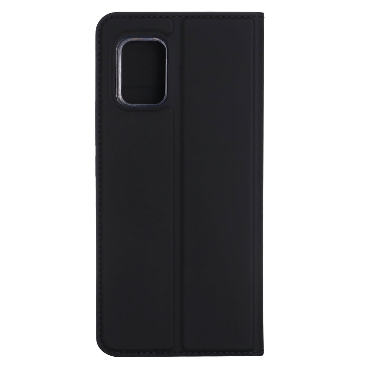 For Xiaomi Mi 10 Lite 5G Ultra-thin Plain Magnetic TPU + PU Leather Case with Holder & Card Slot