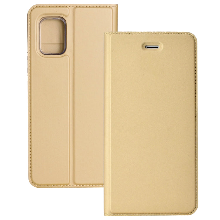 For Xiaomi Mi 10 Lite 5G Ultra-thin Plain Magnetic TPU + PU Leather Case with Holder & Card Slot
