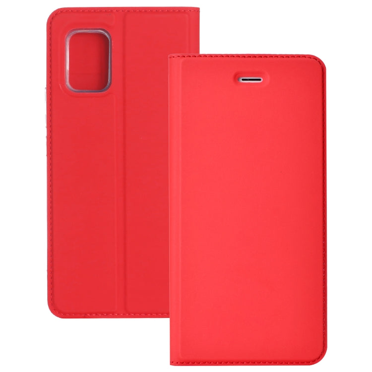 For Xiaomi Mi 10 Lite 5G Ultra-thin Plain Magnetic TPU + PU Leather Case with Holder & Card Slot