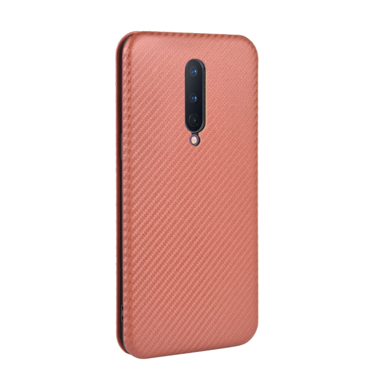 For OnePlus 8 Carbon Fiber Texture Horizontal Flip TPU + PC + PU Leather Case with Card Slot