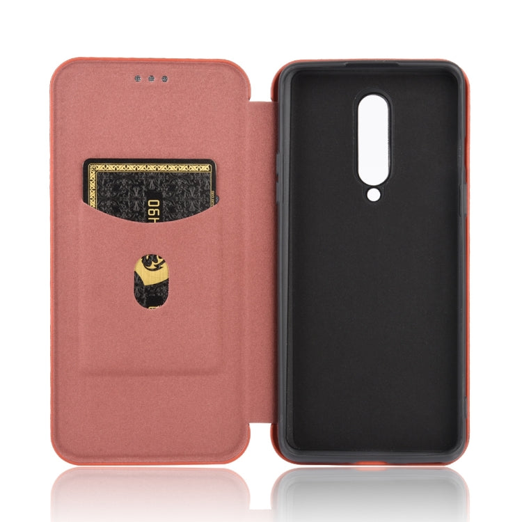 For OnePlus 8 Carbon Fiber Texture Horizontal Flip TPU + PC + PU Leather Case with Card Slot