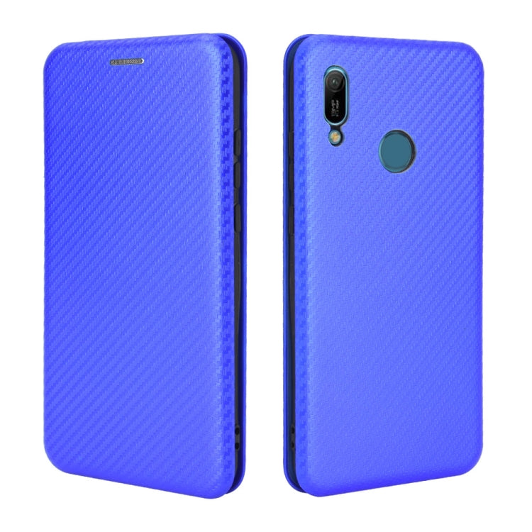 For Huawei Y6 (2019) / Honor Y6s Carbon Fiber Texture Horizontal Flip TPU + PC + PU Leather Case with Card Slot