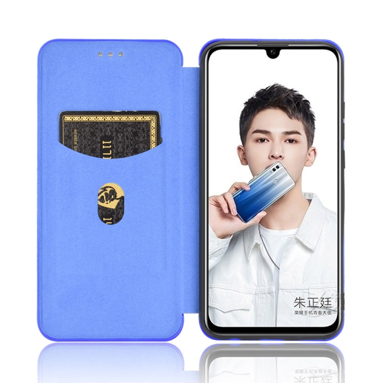 For Huawei Honor 10 Lite / P smart (2019) Carbon Fiber Texture Horizontal Flip TPU + PC + PU Leather Case with Card Slot