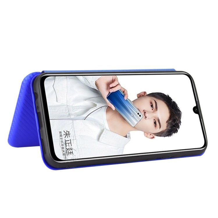 For Huawei Honor 10 Lite / P smart (2019) Carbon Fiber Texture Horizontal Flip TPU + PC + PU Leather Case with Card Slot