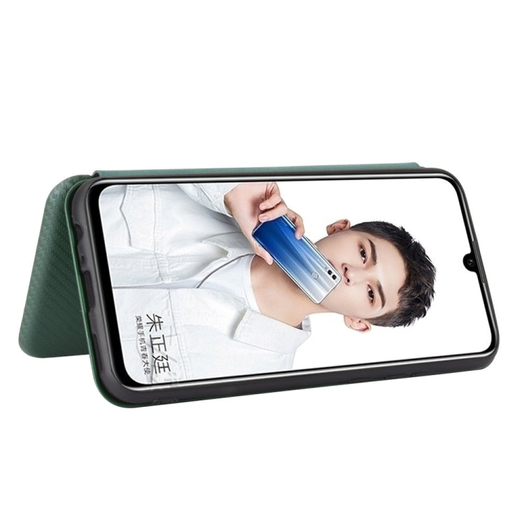 For Huawei Honor 10 Lite / P smart (2019) Carbon Fiber Texture Horizontal Flip TPU + PC + PU Leather Case with Card Slot