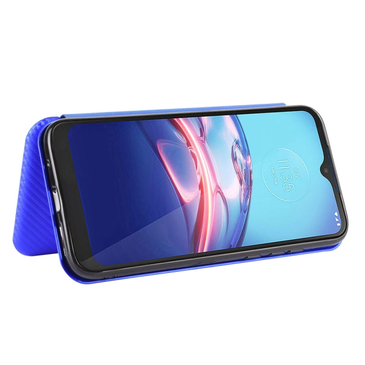 For Motorola Moto E(2020) Carbon Fiber Texture Horizontal Flip TPU + PC + PU Leather Case with Rope & Card Slot