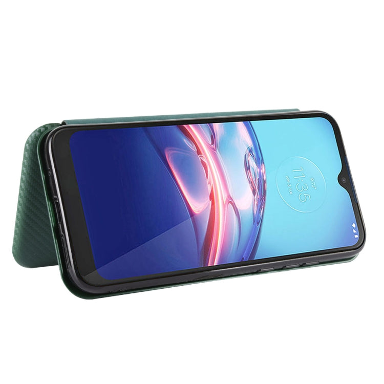 For Motorola Moto E(2020) Carbon Fiber Texture Horizontal Flip TPU + PC + PU Leather Case with Rope & Card Slot