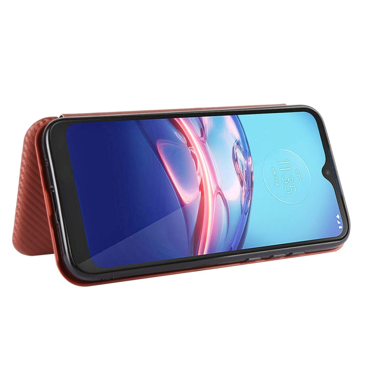 For Motorola Moto E(2020) Carbon Fiber Texture Horizontal Flip TPU + PC + PU Leather Case with Rope & Card Slot