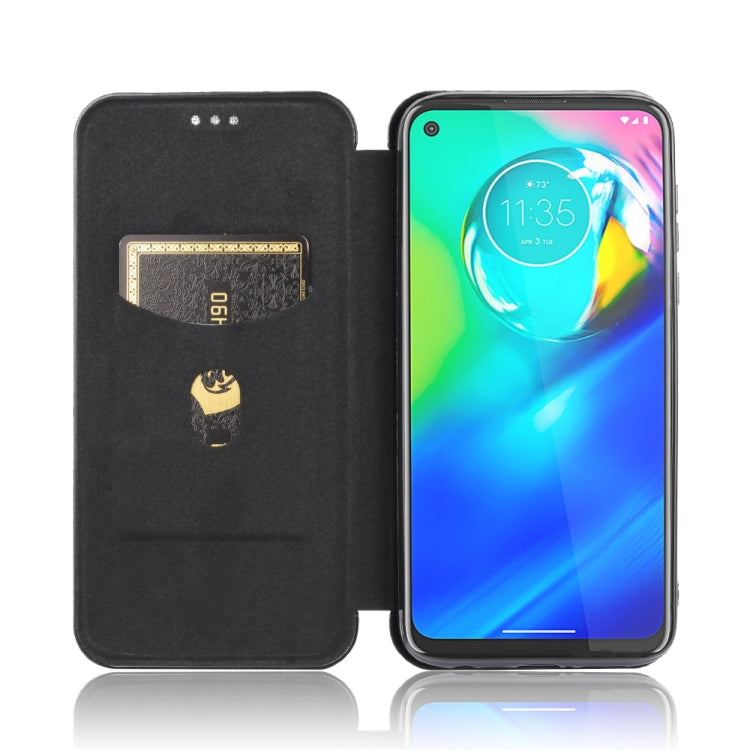 For Motorola Moto G Power Carbon Fiber Texture Horizontal Flip TPU + PC + PU Leather Case with Rope & Card Slot