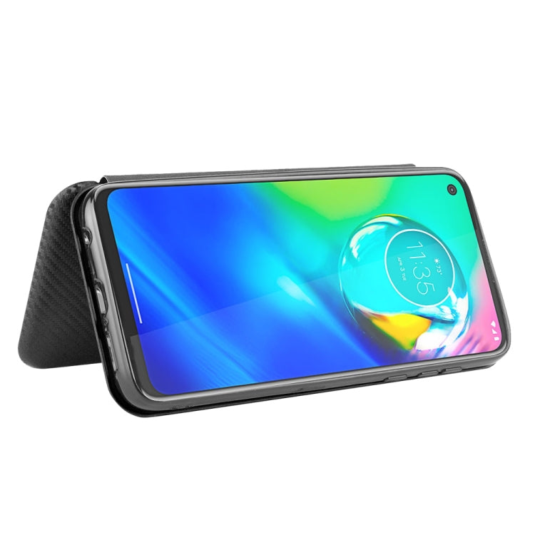 For Motorola Moto G Power Carbon Fiber Texture Horizontal Flip TPU + PC + PU Leather Case with Rope & Card Slot