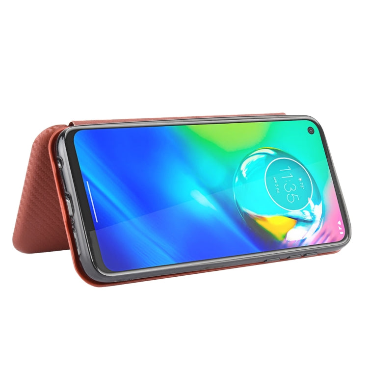 For Motorola Moto G Power Carbon Fiber Texture Horizontal Flip TPU + PC + PU Leather Case with Rope & Card Slot