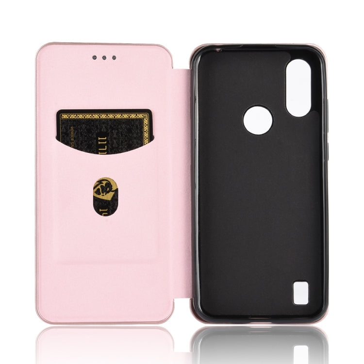 For Motorola Moto E6s (2020) Carbon Fiber Texture Horizontal Flip TPU + PC + PU Leather Case with Rope & Card Slot