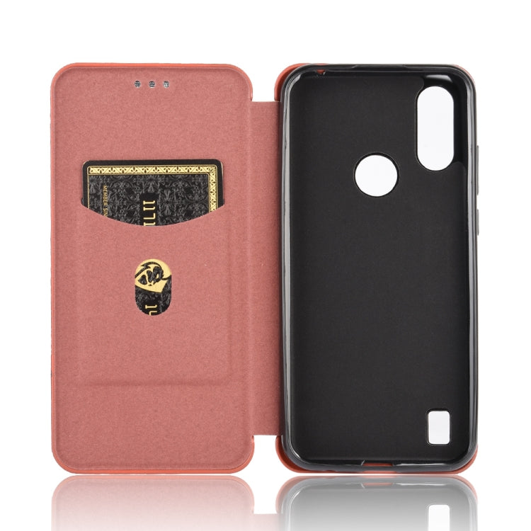 For Motorola Moto E6s (2020) Carbon Fiber Texture Horizontal Flip TPU + PC + PU Leather Case with Rope & Card Slot