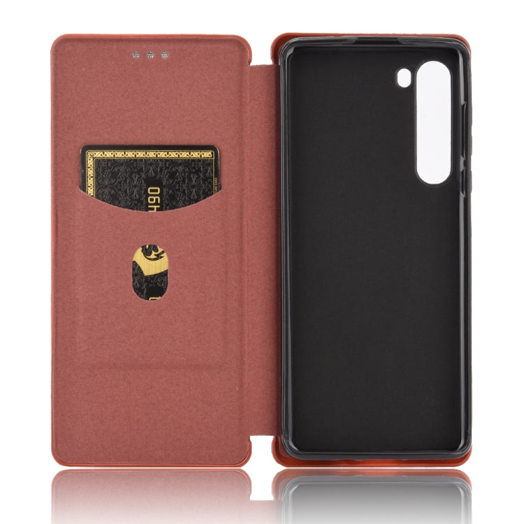 For Motorola Moto Edge Carbon Fiber Texture Horizontal Flip TPU + PC + PU Leather Case with Rope & Card Slot