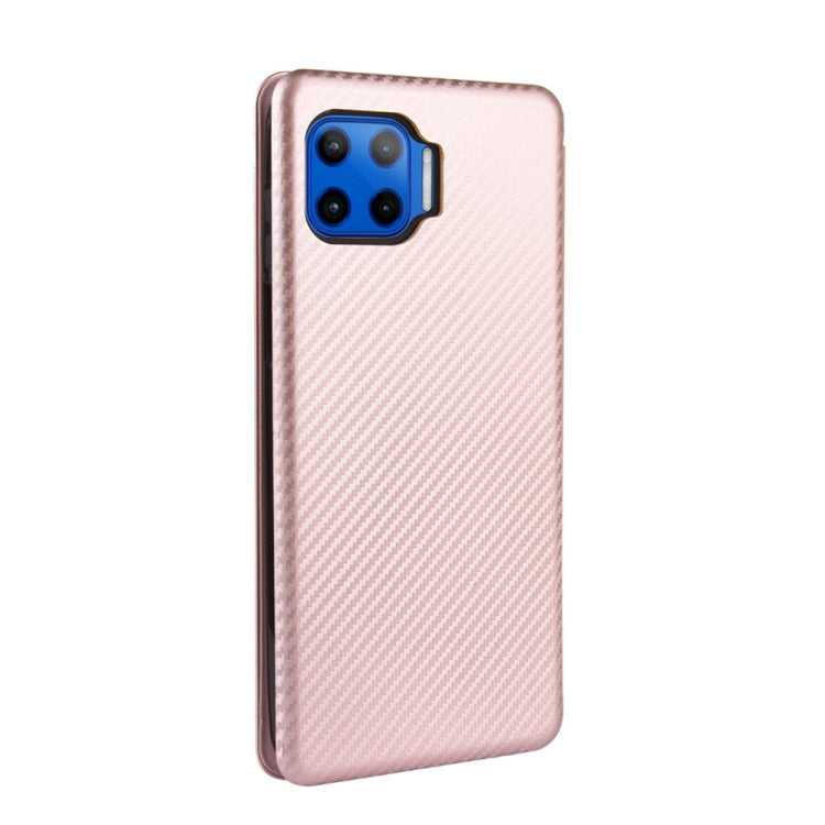 For Motorola Moto G 5G Plus Carbon Fiber Texture Horizontal Flip TPU + PC + PU Leather Case with Rope & Card Slot