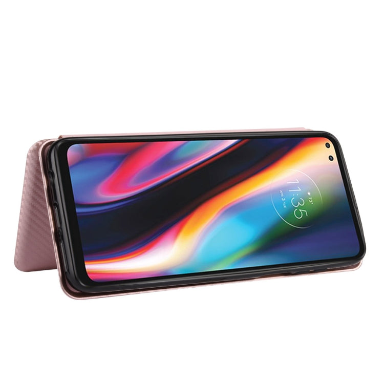 For Motorola Moto G 5G Plus Carbon Fiber Texture Horizontal Flip TPU + PC + PU Leather Case with Rope & Card Slot