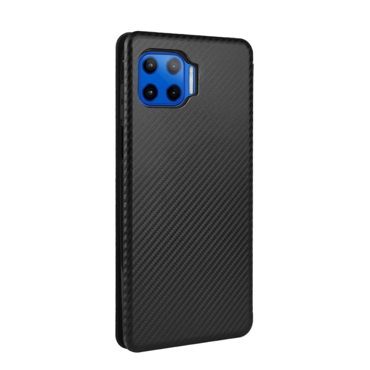 For Motorola Moto G 5G Plus Carbon Fiber Texture Horizontal Flip TPU + PC + PU Leather Case with Rope & Card Slot