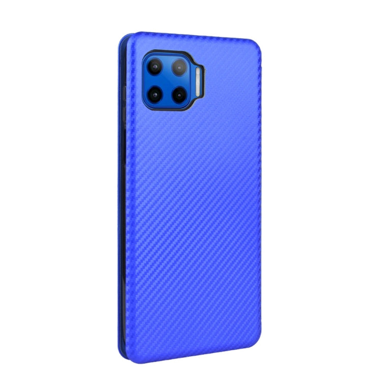 For Motorola Moto G 5G Plus Carbon Fiber Texture Horizontal Flip TPU + PC + PU Leather Case with Rope & Card Slot