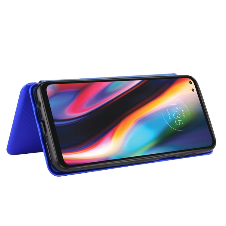For Motorola Moto G 5G Plus Carbon Fiber Texture Horizontal Flip TPU + PC + PU Leather Case with Rope & Card Slot