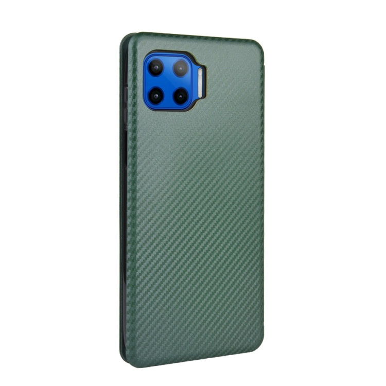 For Motorola Moto G 5G Plus Carbon Fiber Texture Horizontal Flip TPU + PC + PU Leather Case with Rope & Card Slot