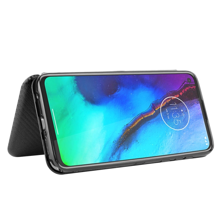 For Motorola Moto G Stylus Carbon Fiber Texture Horizontal Flip TPU + PC + PU Leather Case with Rope & Card Slot