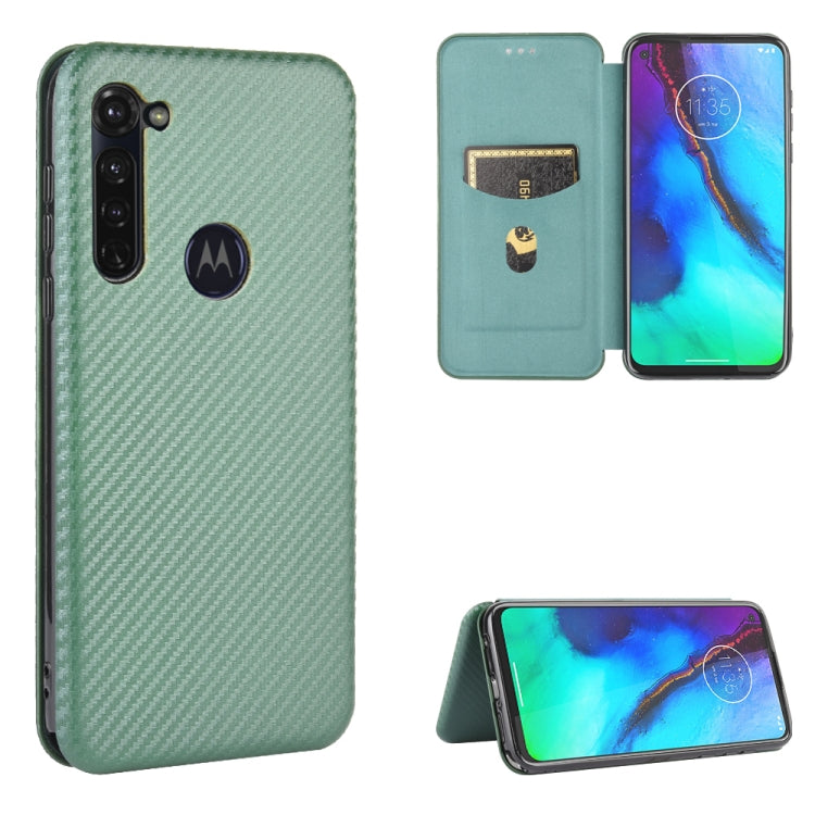 For Motorola Moto G Stylus Carbon Fiber Texture Horizontal Flip TPU + PC + PU Leather Case with Rope & Card Slot