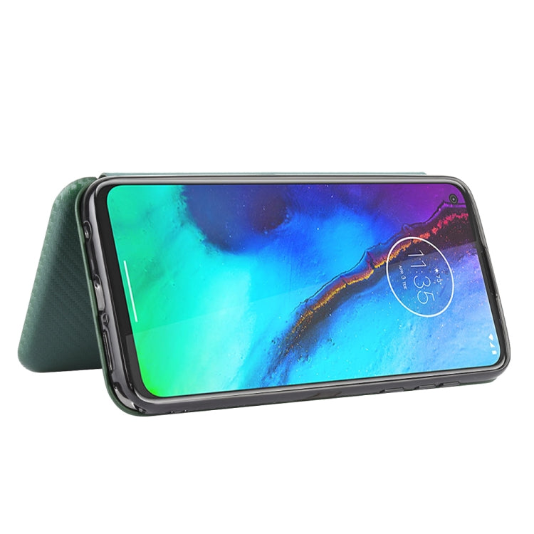 For Motorola Moto G Stylus Carbon Fiber Texture Horizontal Flip TPU + PC + PU Leather Case with Rope & Card Slot